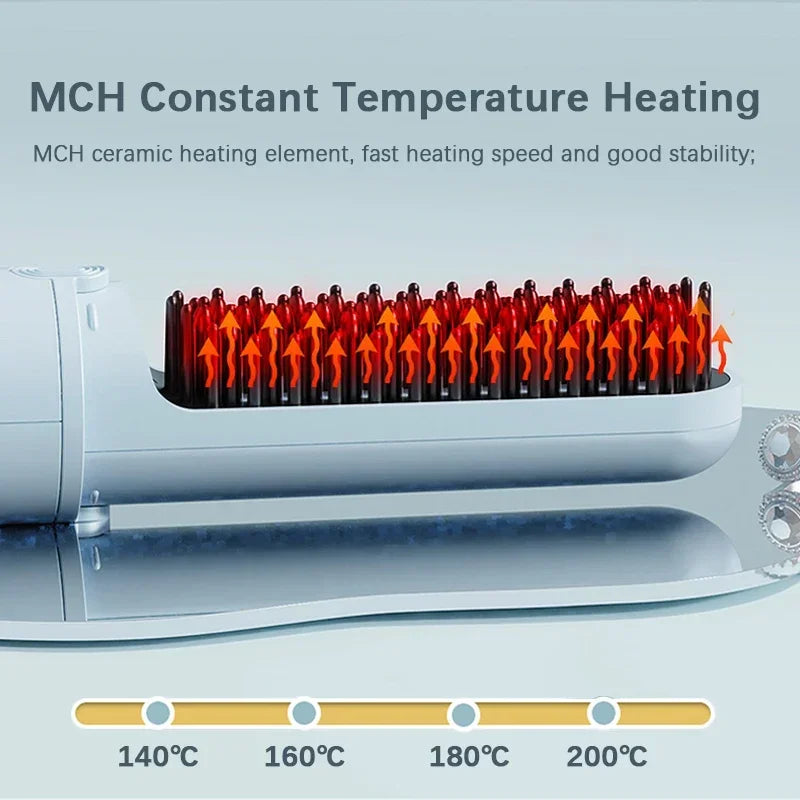 Wireless Negative Ion Straight Hair Comb For Home Travel Portable Electric Heating Anti-scalding Hair Straightener For Women